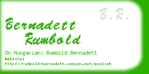 bernadett rumbold business card